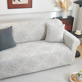 3D Damask Jacquard Stretch Sofa Cover Thick Polar Fleece Couch Slipcover with Straps - Ornate Home