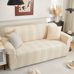 3D Embossed Geometric Couch Slipcover, Stretch Washable Non Slip Furniture Protector - Ornate Home