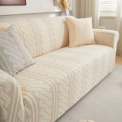 3D Embossed Geometric Couch Slipcover, Stretch Washable Non Slip Furniture Protector - Ornate Home