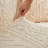 3D Embossed Geometric Couch Slipcover, Stretch Washable Non Slip Furniture Protector - Ornate Home
