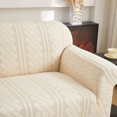 3D Embossed Geometric Couch Slipcover, Stretch Washable Non Slip Furniture Protector - Ornate Home