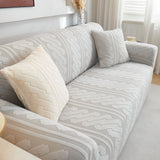 3D Embossed Geometric Couch Slipcover, Stretch Washable Non Slip Furniture Protector - Ornate Home
