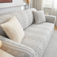 3D Embossed Geometric Couch Slipcover, Stretch Washable Non Slip Furniture Protector - Ornate Home