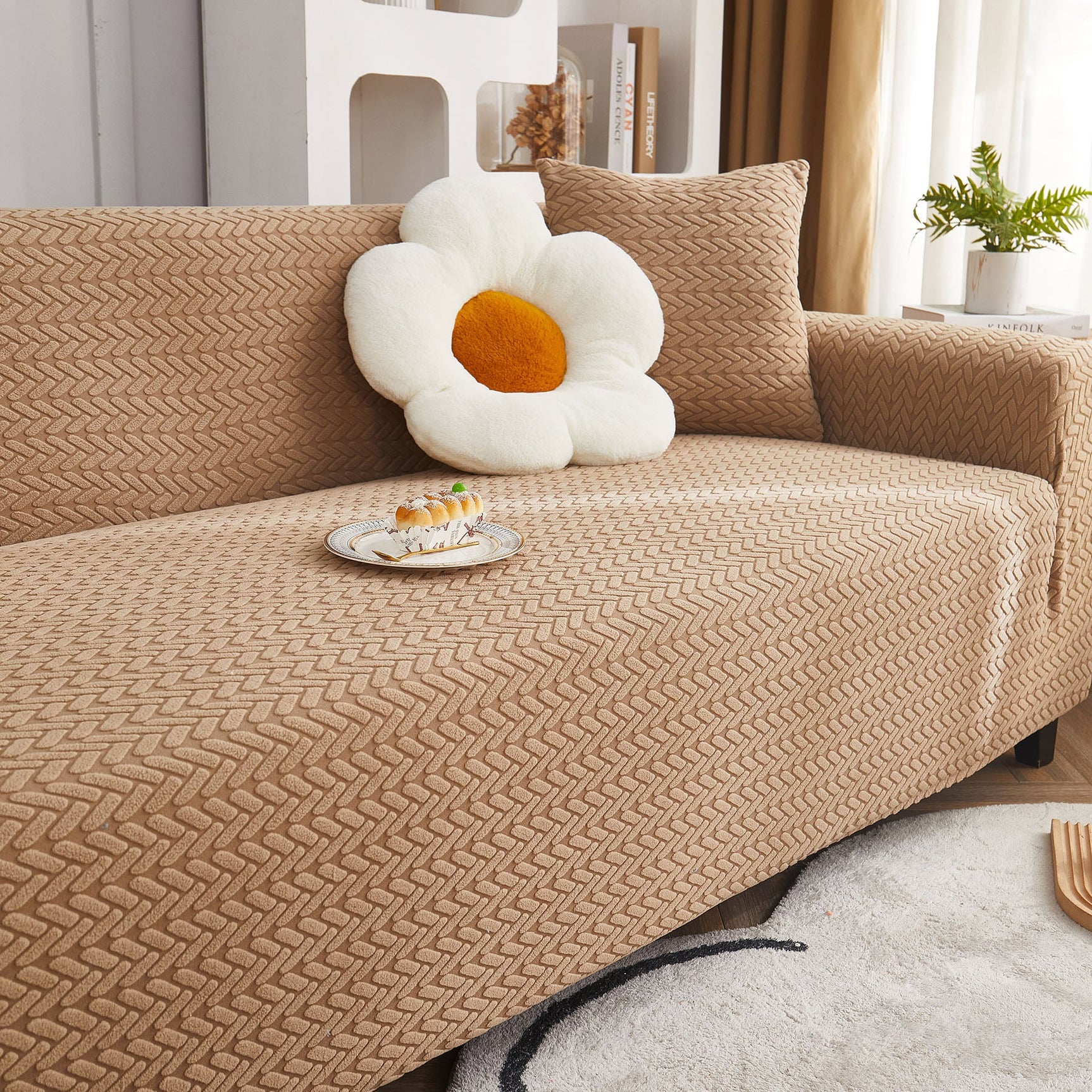 3D Geometric Stretch Sofa Slipcovers Non Slip Pet Friendly Washable Fitted Sofa Covers - Ornate Home