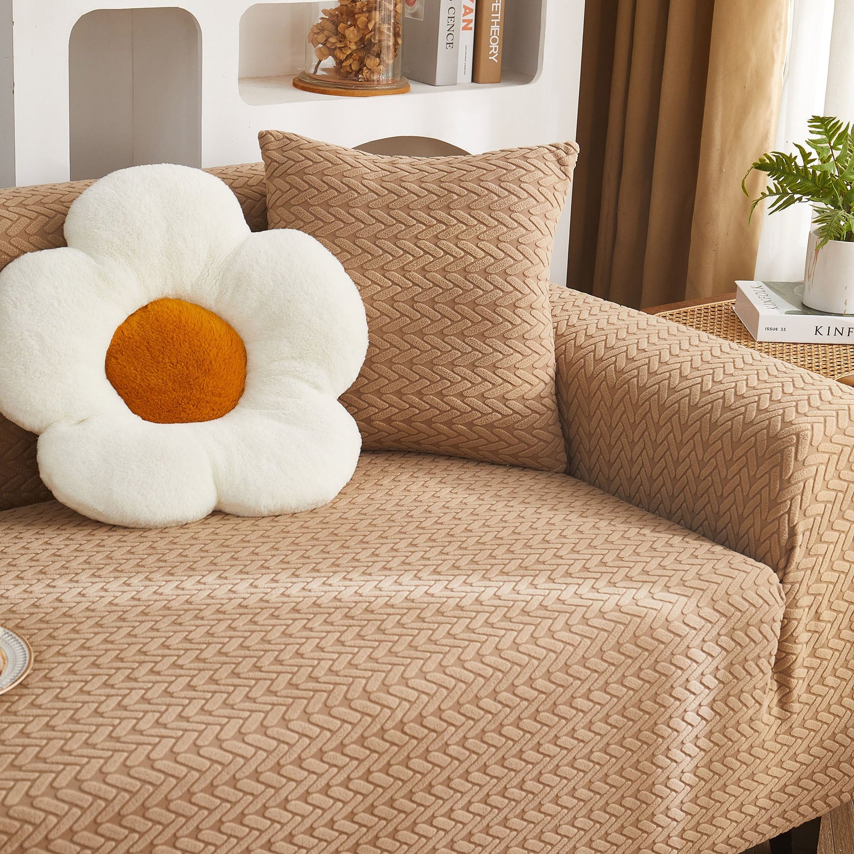 3D Geometric Stretch Sofa Slipcovers Non Slip Pet Friendly Washable Fitted Sofa Covers - Ornate Home