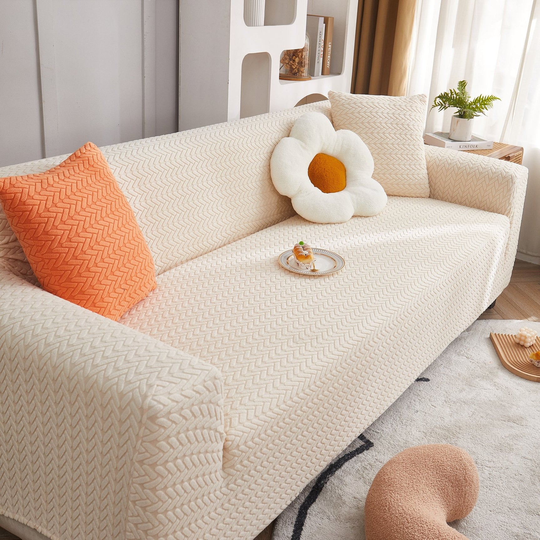 3D Geometric Stretch Sofa Slipcovers Non Slip Pet Friendly Washable Fitted Sofa Covers - Ornate Home
