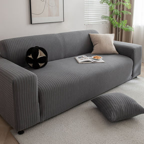 3D Grid Jacquard Sofa Cover, High Stretch Plush Waffle Couch Slipcover with Tie Straps - Ornate Home