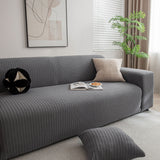 3D Grid Jacquard Sofa Cover, High Stretch Plush Waffle Couch Slipcover with Tie Straps - Ornate Home