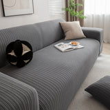 3D Grid Jacquard Sofa Cover, High Stretch Plush Waffle Couch Slipcover with Tie Straps - Ornate Home