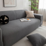 3D Grid Jacquard Sofa Cover, High Stretch Plush Waffle Couch Slipcover with Tie Straps - Ornate Home