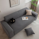 3D Grid Jacquard Sofa Cover, High Stretch Plush Waffle Couch Slipcover with Tie Straps - Ornate Home