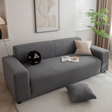 3D Grid Jacquard Sofa Cover, High Stretch Plush Waffle Couch Slipcover with Tie Straps - Ornate Home
