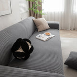 3D Grid Jacquard Sofa Cover, High Stretch Plush Waffle Couch Slipcover with Tie Straps - Ornate Home