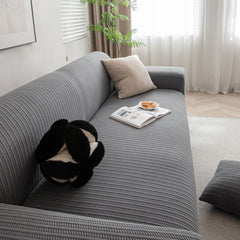 3D Grid Jacquard Sofa Cover, High Stretch Plush Waffle Couch Slipcover with Tie Straps - Ornate Home