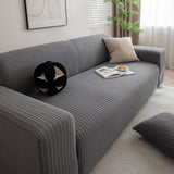 3D Grid Jacquard Sofa Cover, High Stretch Plush Waffle Couch Slipcover with Tie Straps - Ornate Home