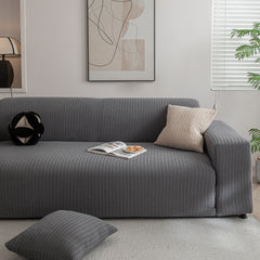 3D Grid Jacquard Sofa Cover, High Stretch Plush Waffle Couch Slipcover with Tie Straps - Ornate Home