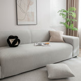 3D Grid Jacquard Sofa Cover, High Stretch Plush Waffle Couch Slipcover with Tie Straps - Ornate Home