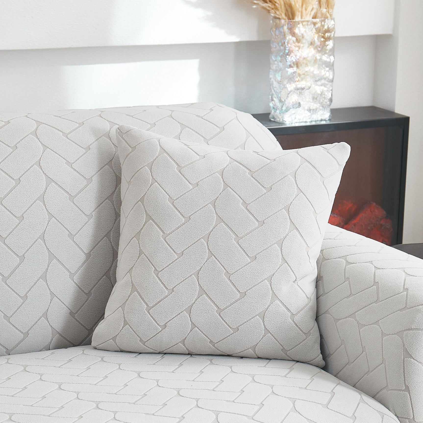 3D Jacquard Couch Slipcover, Washable Non Slip Soft Couch Sofa Cover for Kids, Pets - Ornate Home