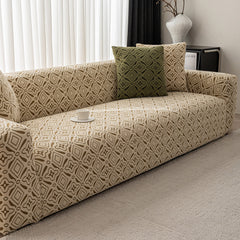 3D Jacquard Geometric Sofa Cover, High Stretch Soft Polar Fleece Slipcover for Couch - Ornate Home