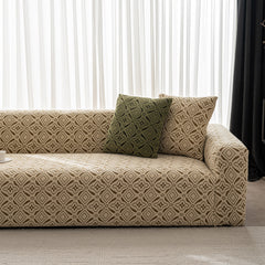 3D Jacquard Geometric Sofa Cover, High Stretch Soft Polar Fleece Slipcover for Couch - Ornate Home