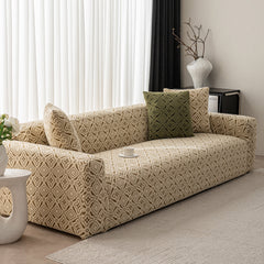 3D Jacquard Geometric Sofa Cover, High Stretch Soft Polar Fleece Slipcover for Couch - Ornate Home