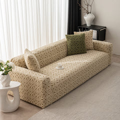 3D Jacquard Geometric Sofa Cover, High Stretch Soft Polar Fleece Slipcover for Couch - Ornate Home
