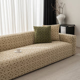 3D Jacquard Geometric Sofa Cover, High Stretch Soft Polar Fleece Slipcover for Couch - Ornate Home