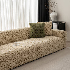 3D Jacquard Geometric Sofa Cover, High Stretch Soft Polar Fleece Slipcover for Couch - Ornate Home