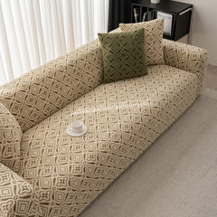 3D Jacquard Geometric Sofa Cover, High Stretch Soft Polar Fleece Slipcover for Couch - Ornate Home