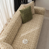 3D Jacquard Geometric Sofa Cover, High Stretch Soft Polar Fleece Slipcover for Couch - Ornate Home