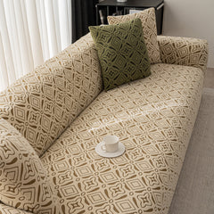 3D Jacquard Geometric Sofa Cover, High Stretch Soft Polar Fleece Slipcover for Couch - Ornate Home
