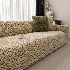 3D Jacquard Geometric Sofa Cover, High Stretch Soft Polar Fleece Slipcover for Couch - Ornate Home