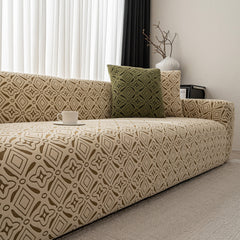 3D Jacquard Geometric Sofa Cover, High Stretch Soft Polar Fleece Slipcover for Couch - Ornate Home