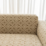 3D Jacquard Geometric Sofa Cover, High Stretch Soft Polar Fleece Slipcover for Couch - Ornate Home