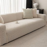 3D Jacquard Geometric Sofa Cover, High Stretch Soft Polar Fleece Slipcover for Couch - Ornate Home
