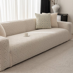 3D Jacquard Geometric Sofa Cover, High Stretch Soft Polar Fleece Slipcover for Couch - Ornate Home