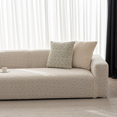 3D Jacquard Geometric Sofa Cover, High Stretch Soft Polar Fleece Slipcover for Couch - Ornate Home