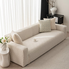 3D Jacquard Geometric Sofa Cover, High Stretch Soft Polar Fleece Slipcover for Couch - Ornate Home