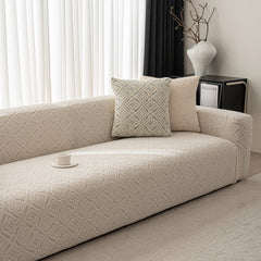 3D Jacquard Geometric Sofa Cover, High Stretch Soft Polar Fleece Slipcover for Couch - Ornate Home