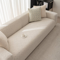 3D Jacquard Geometric Sofa Cover, High Stretch Soft Polar Fleece Slipcover for Couch - Ornate Home