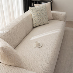 3D Jacquard Geometric Sofa Cover, High Stretch Soft Polar Fleece Slipcover for Couch - Ornate Home
