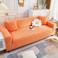 3D Leaves Jacquard Couch Slipcovers Non-Slip Cozy Stretchy Couch Covers for Sectional - Ornate Home