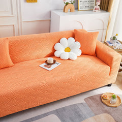 3D Leaves Jacquard Couch Slipcovers Non-Slip Cozy Stretchy Couch Covers for Sectional - Ornate Home