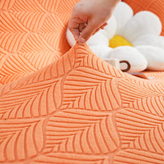 3D Leaves Jacquard Couch Slipcovers Non-Slip Cozy Stretchy Couch Covers for Sectional - Ornate Home