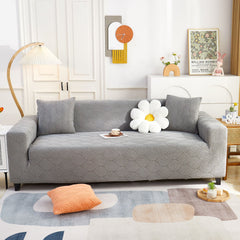 3D Leaves Jacquard Couch Slipcovers Non-Slip Cozy Stretchy Couch Covers for Sectional - Ornate Home