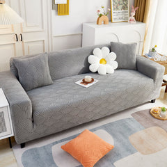3D Leaves Jacquard Couch Slipcovers Non-Slip Cozy Stretchy Couch Covers for Sectional - Ornate Home