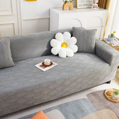 3D Leaves Jacquard Couch Slipcovers Non-Slip Cozy Stretchy Couch Covers for Sectional - Ornate Home