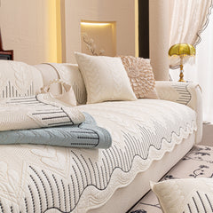 3D Quilted Thick Cotton Sofa Cover Non-Slip Couch Throw for Fabric & Leather Sofas - Ornate Home