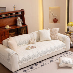 3D Quilted Thick Cotton Sofa Cover Non-Slip Couch Throw for Fabric & Leather Sofas - Ornate Home