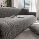 High Stretch Chevron Sofa Cover, Soft Washable Textured Jacquard Slipcover for Couch